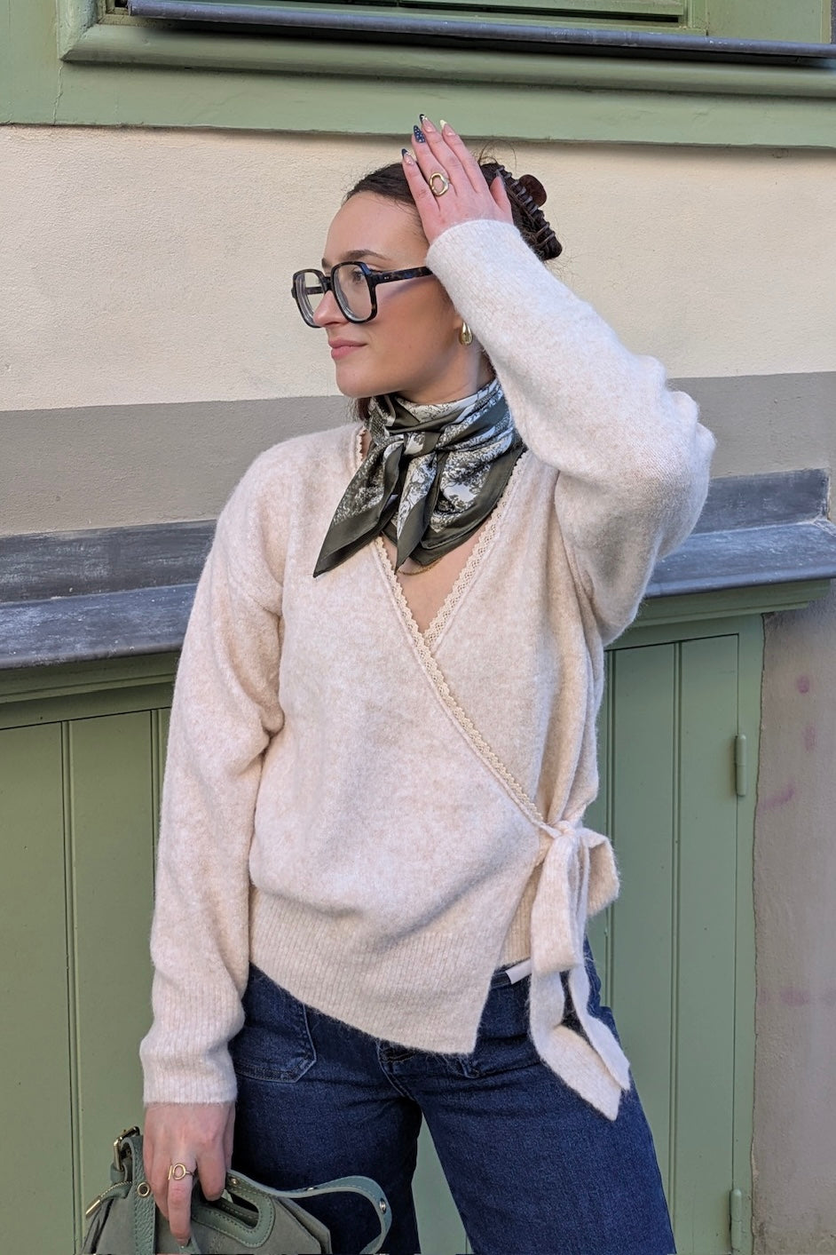 Gilet cache-cœur JADE beige