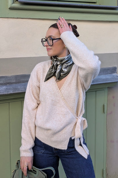 Gilet cache-cœur JADE beige
