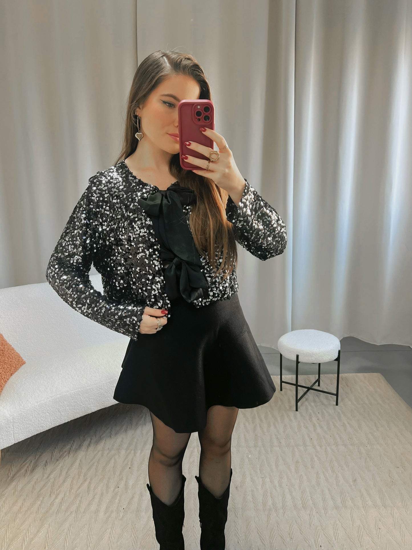 Top STARS noir argent