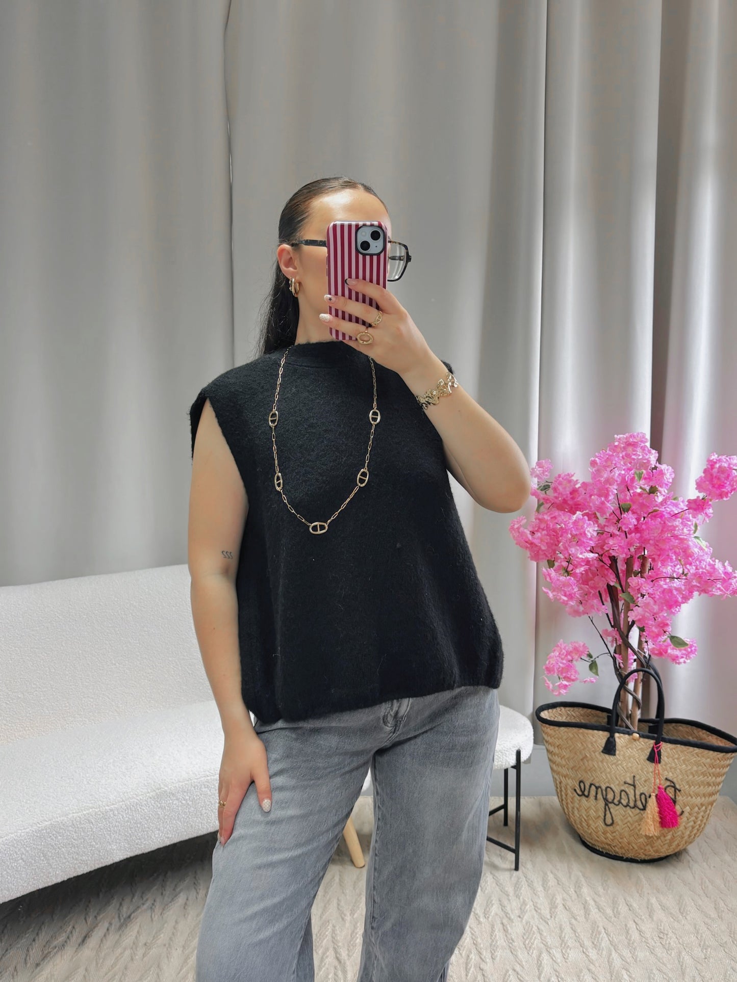 Pull dos nu SIENNA noir