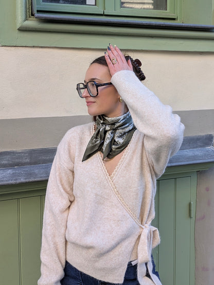 Foulard CARRE vert kaki