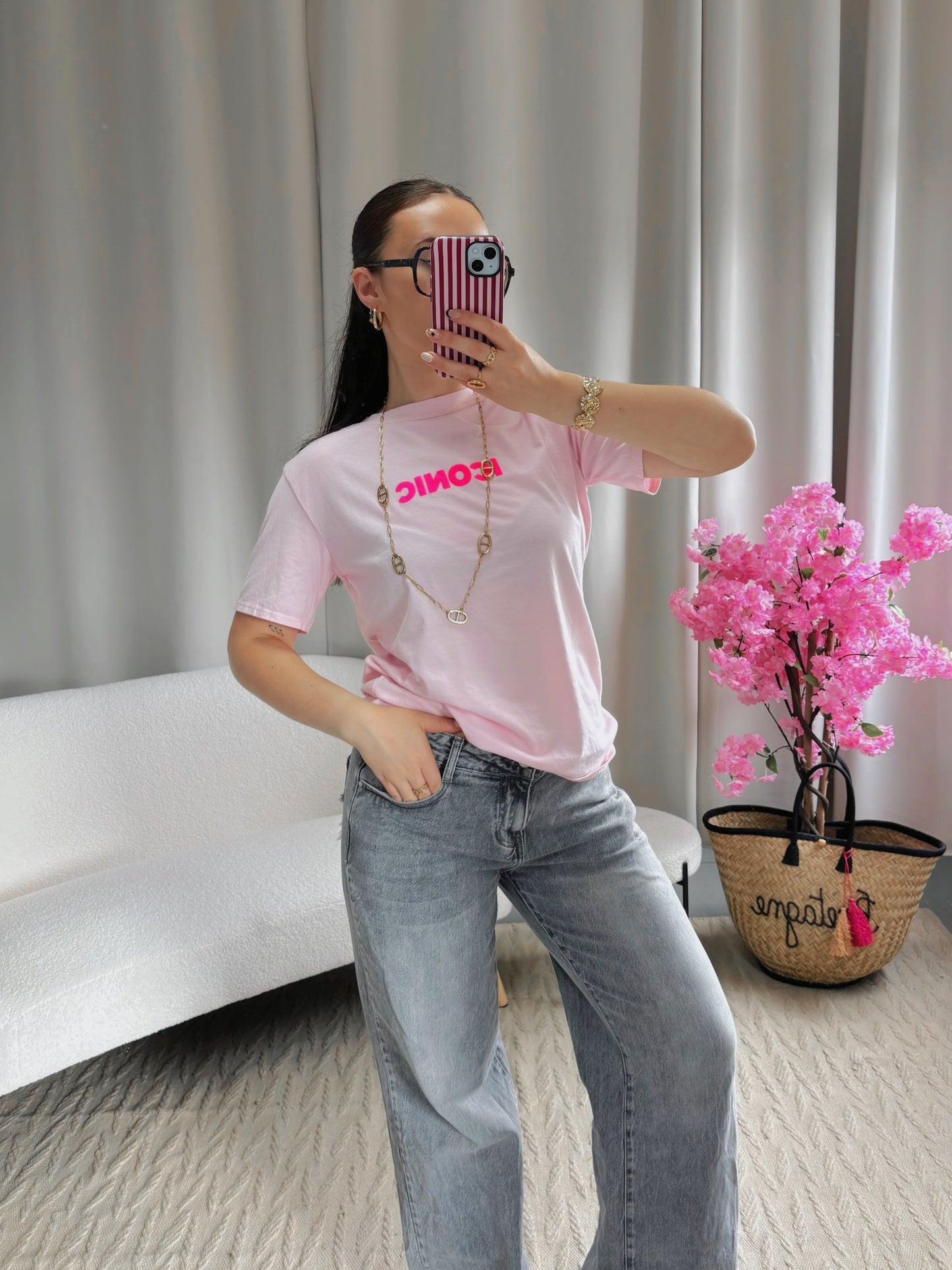 T-shirt ICONIC rose clair