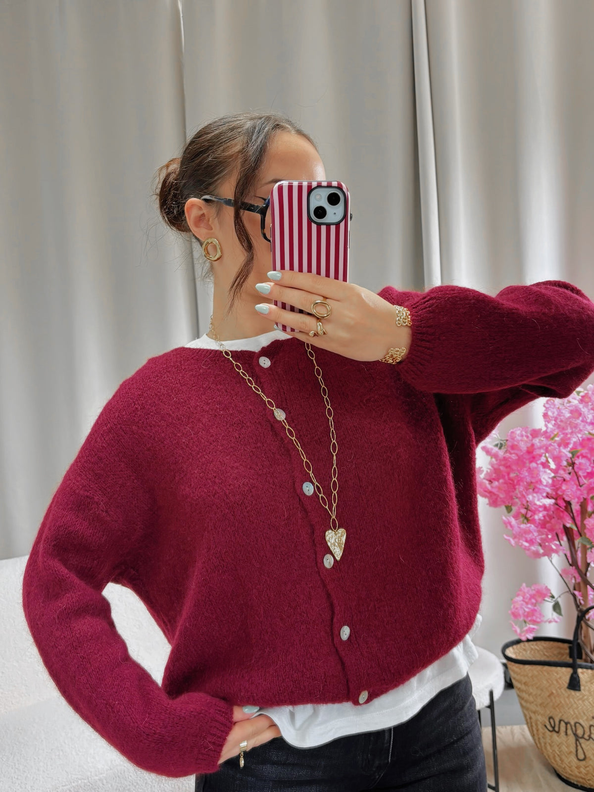 Cardigan COZY bordeaux