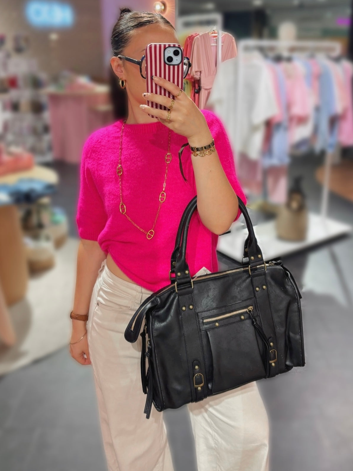 Sac MONACO noir brossé synthétique