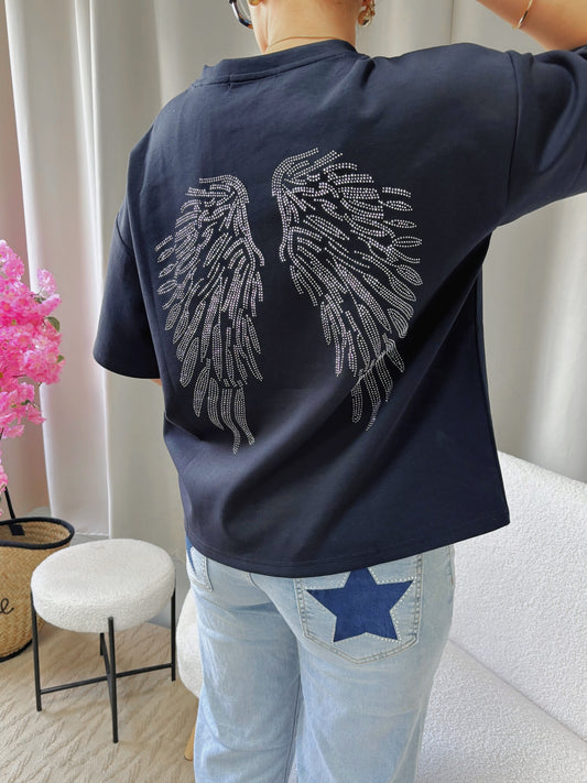 T-shirt ANGEL bleu marine