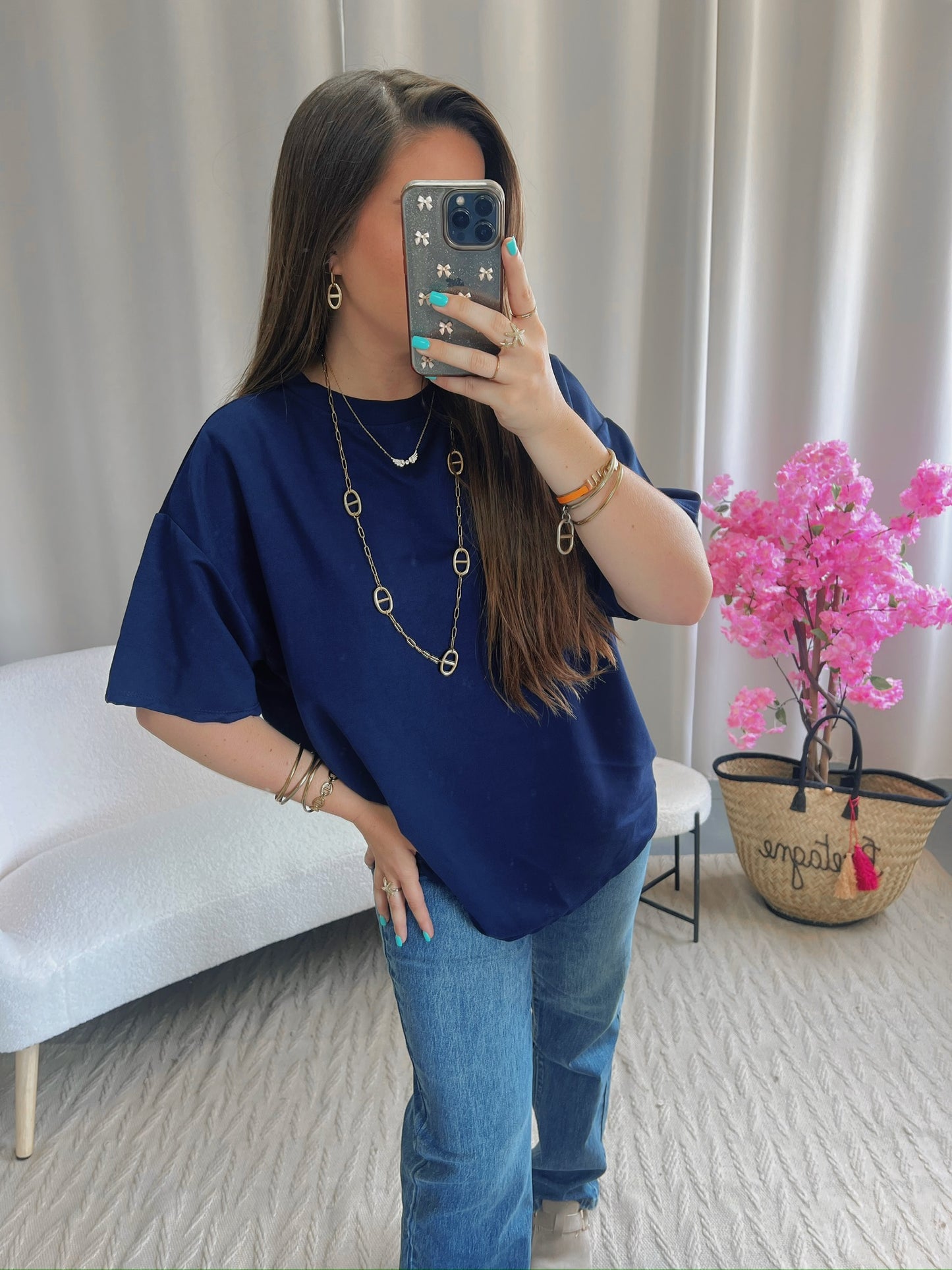 T-shirt CŒUR bleu marine