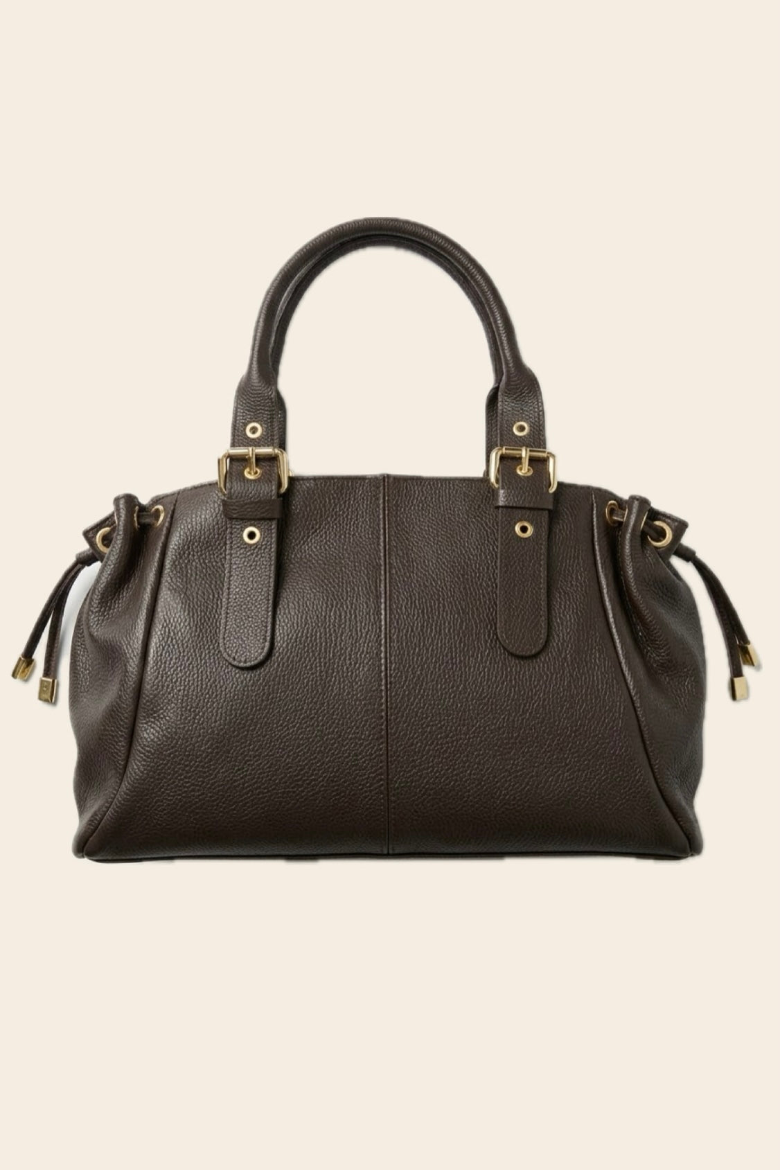 Sac GEREL cuir grainé marron grand modèle