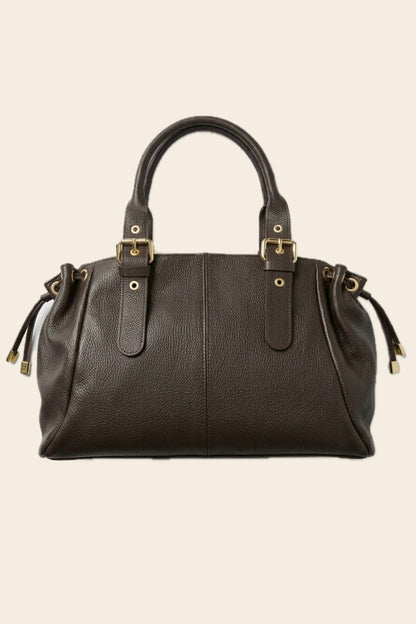 Sac GEREL cuir grainé marron grand modèle