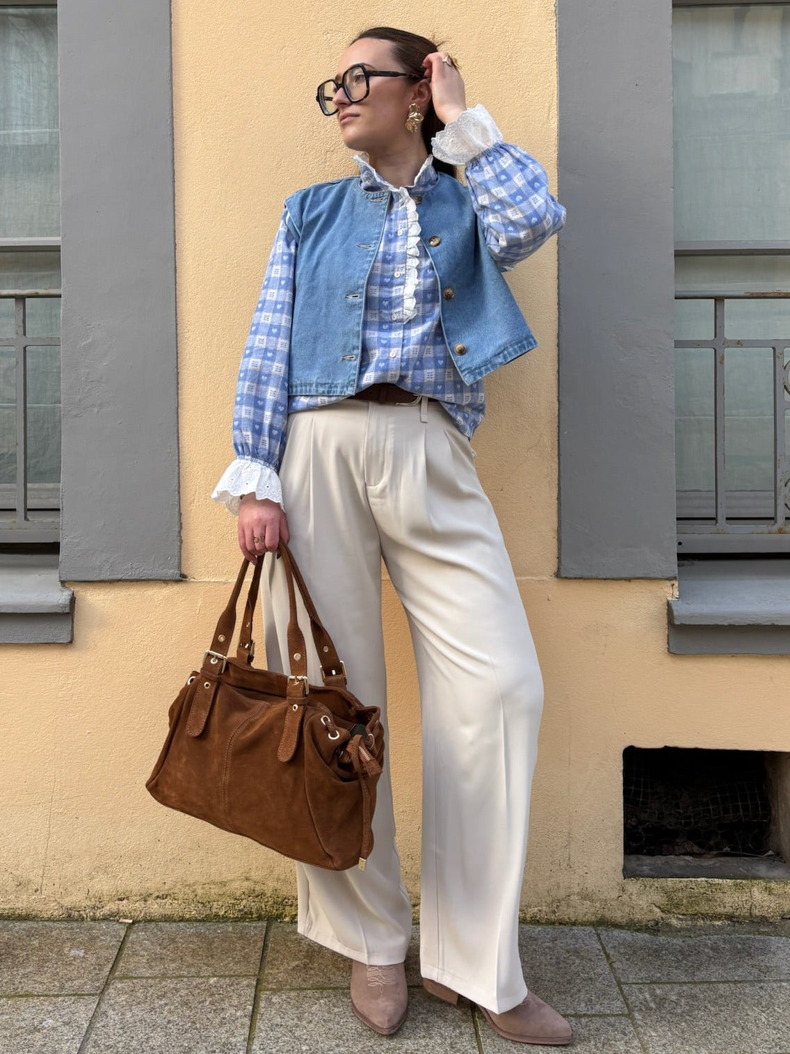 Blouse VICHY bleu et blanche