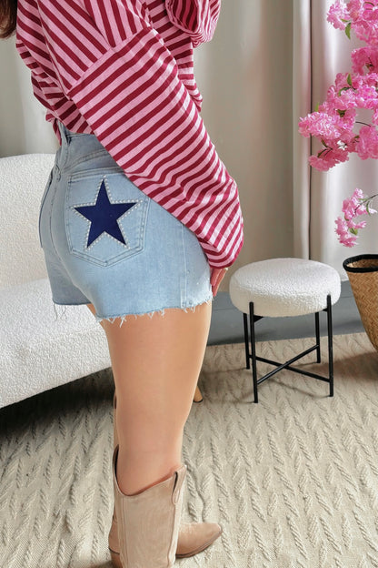 Short PINKY bleu étoiles marine