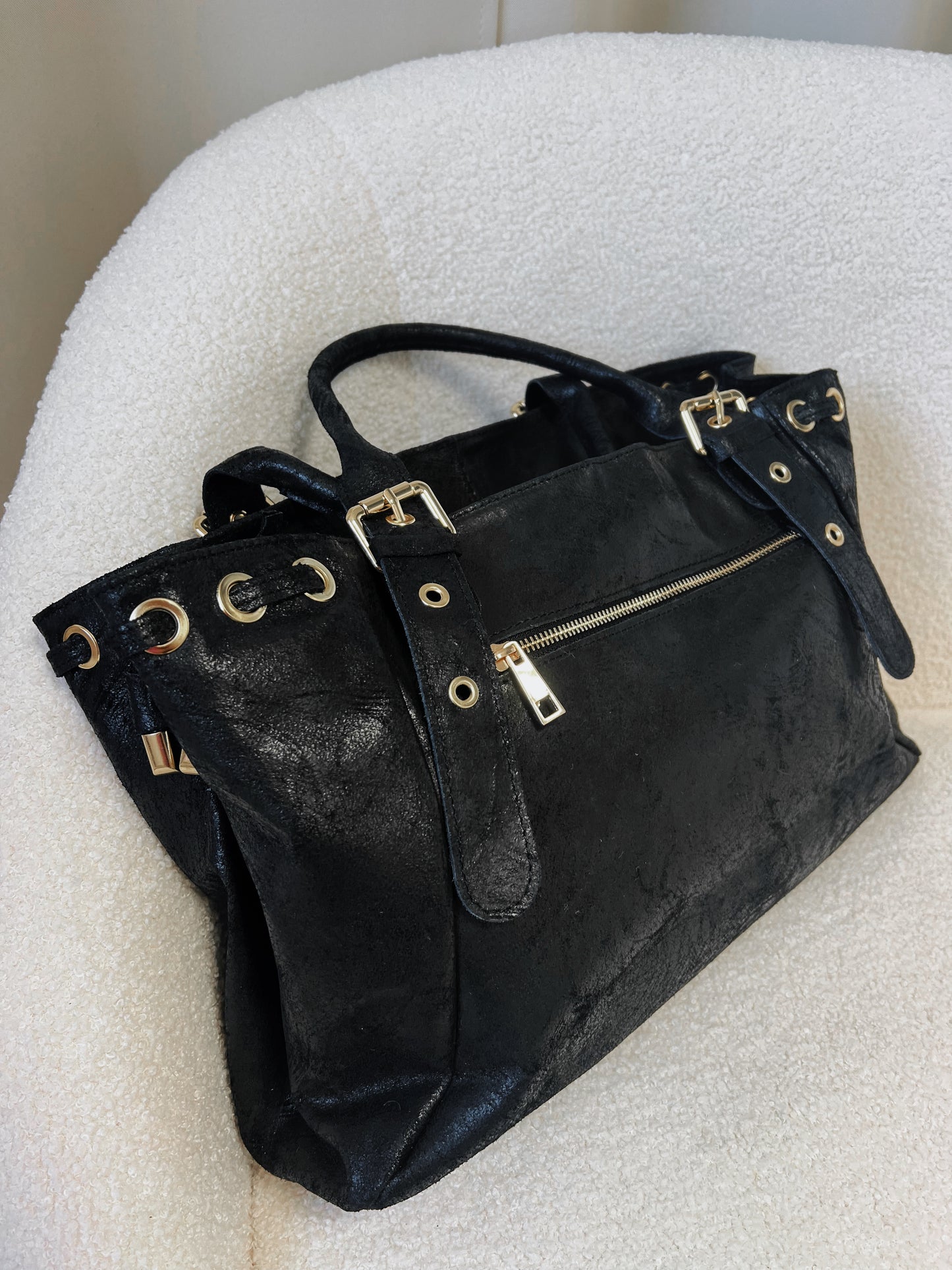 Sac GEREL noir brossé grand modèle