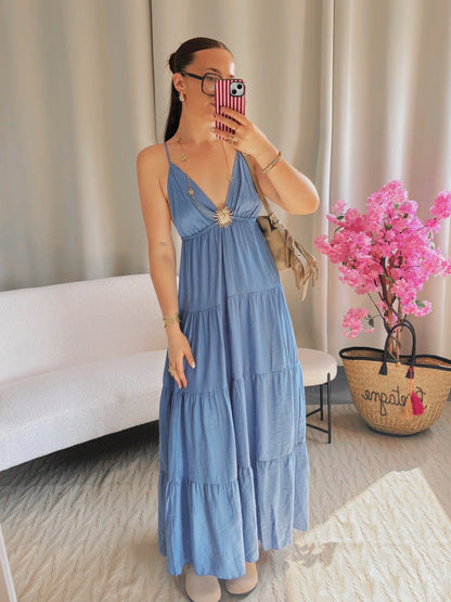 Robe SOLEIL longue bleu jean