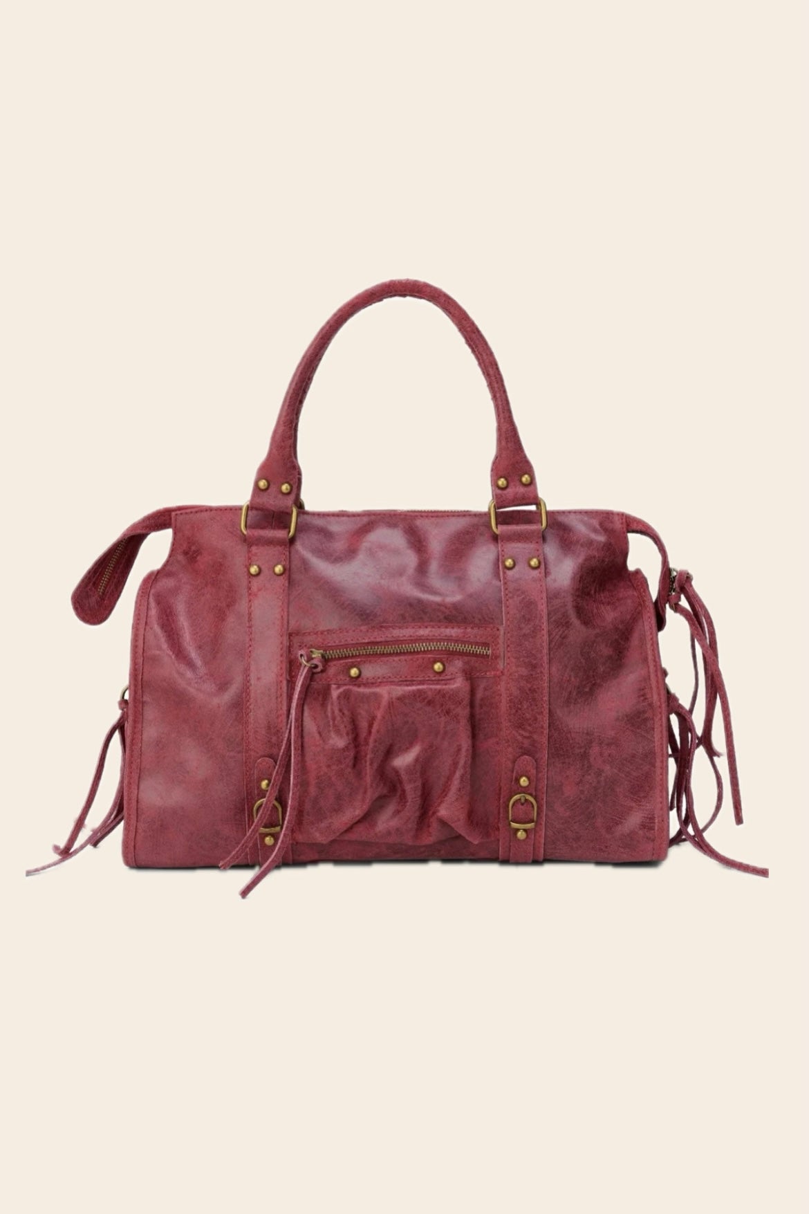 Sac PANAM cuir bordeaux GRAND modèle