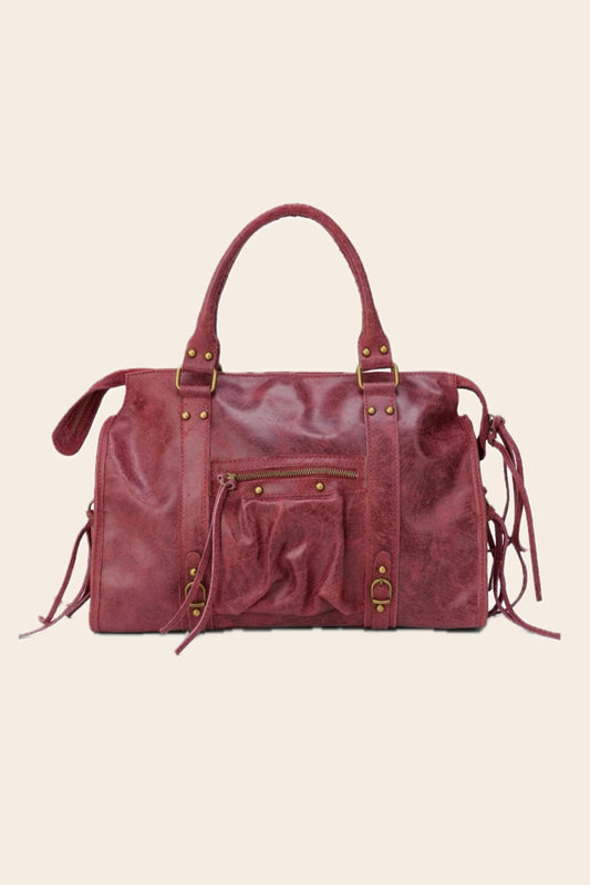 Sac PANAM cuir bordeaux GRAND modèle