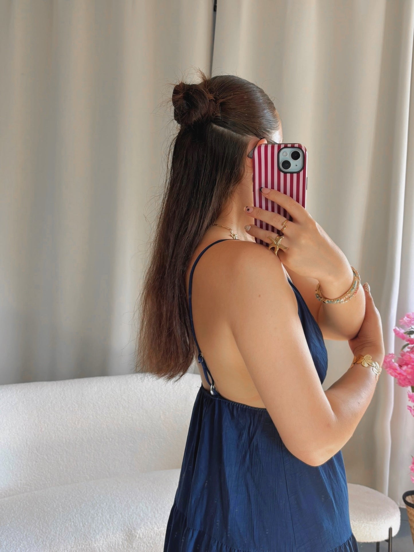Robe SOLEIL longue bleu marine
