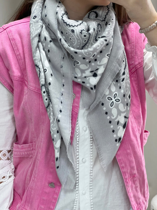 Foulard bandana gris