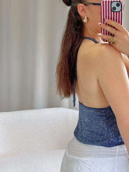 Top PAOLA bleu marine
