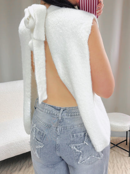 Pull dos nu SIENNA blanc