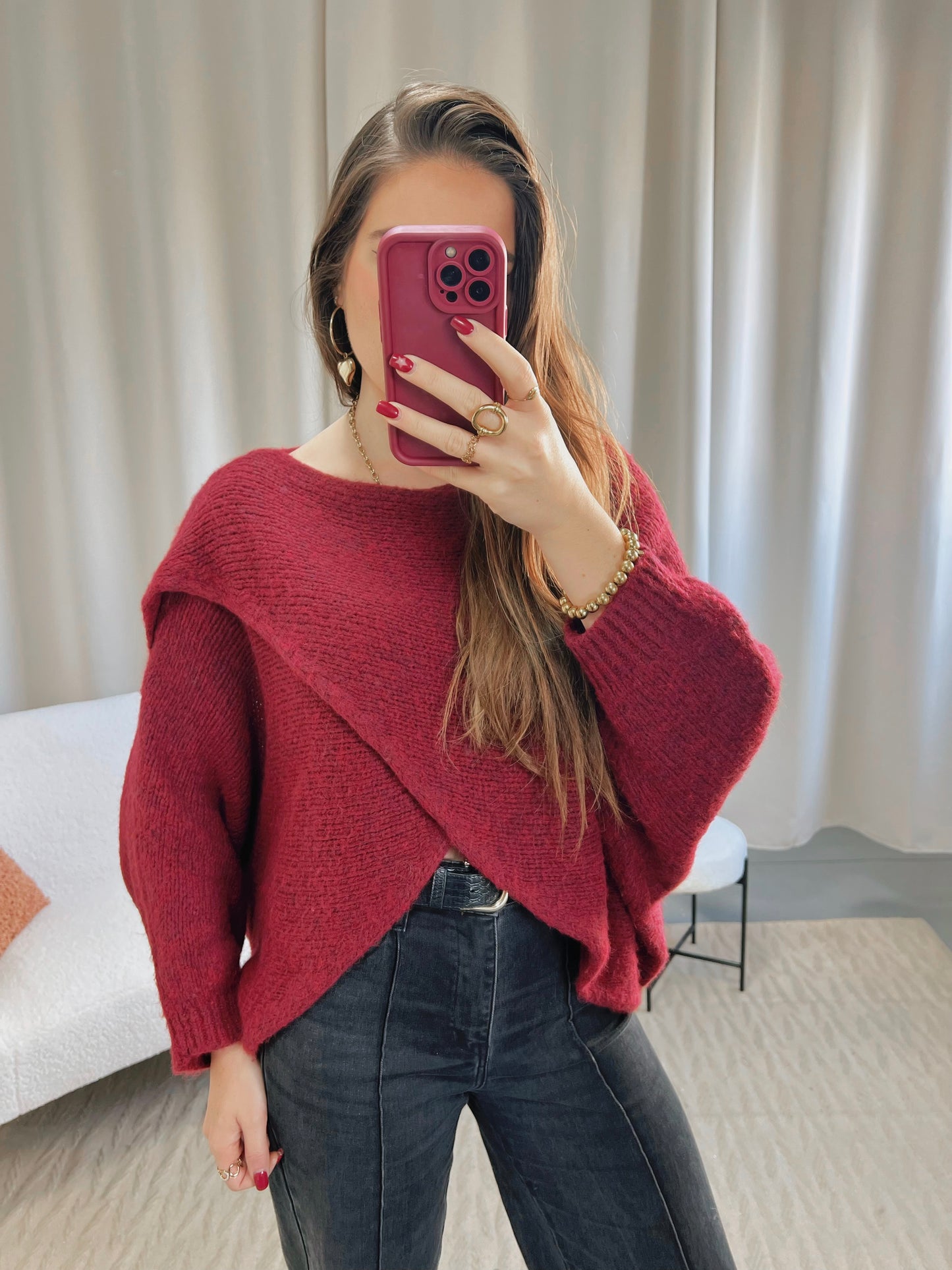Pull NINA bordeaux