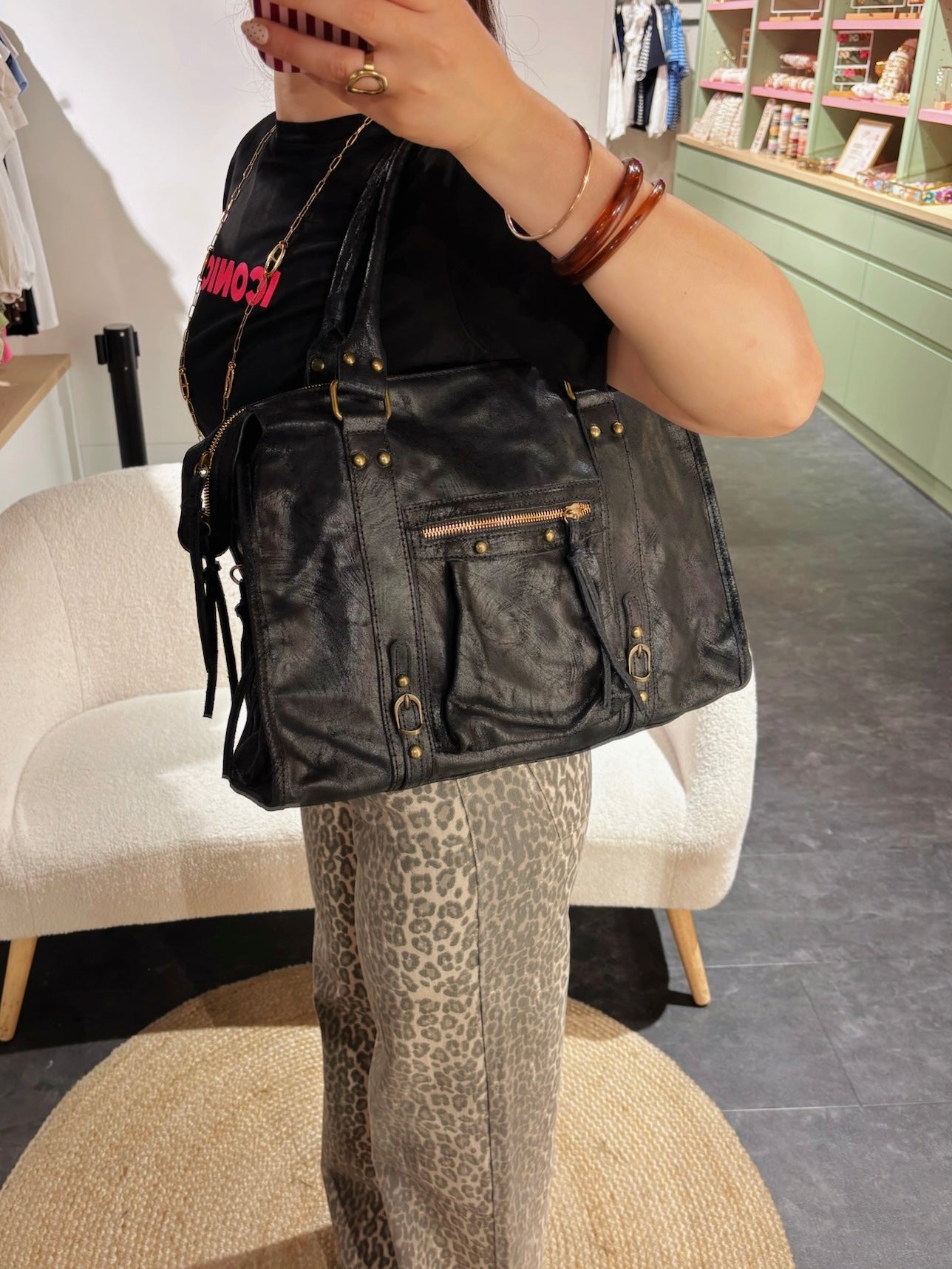 Sac PANAM noir brossé GRAND modèle