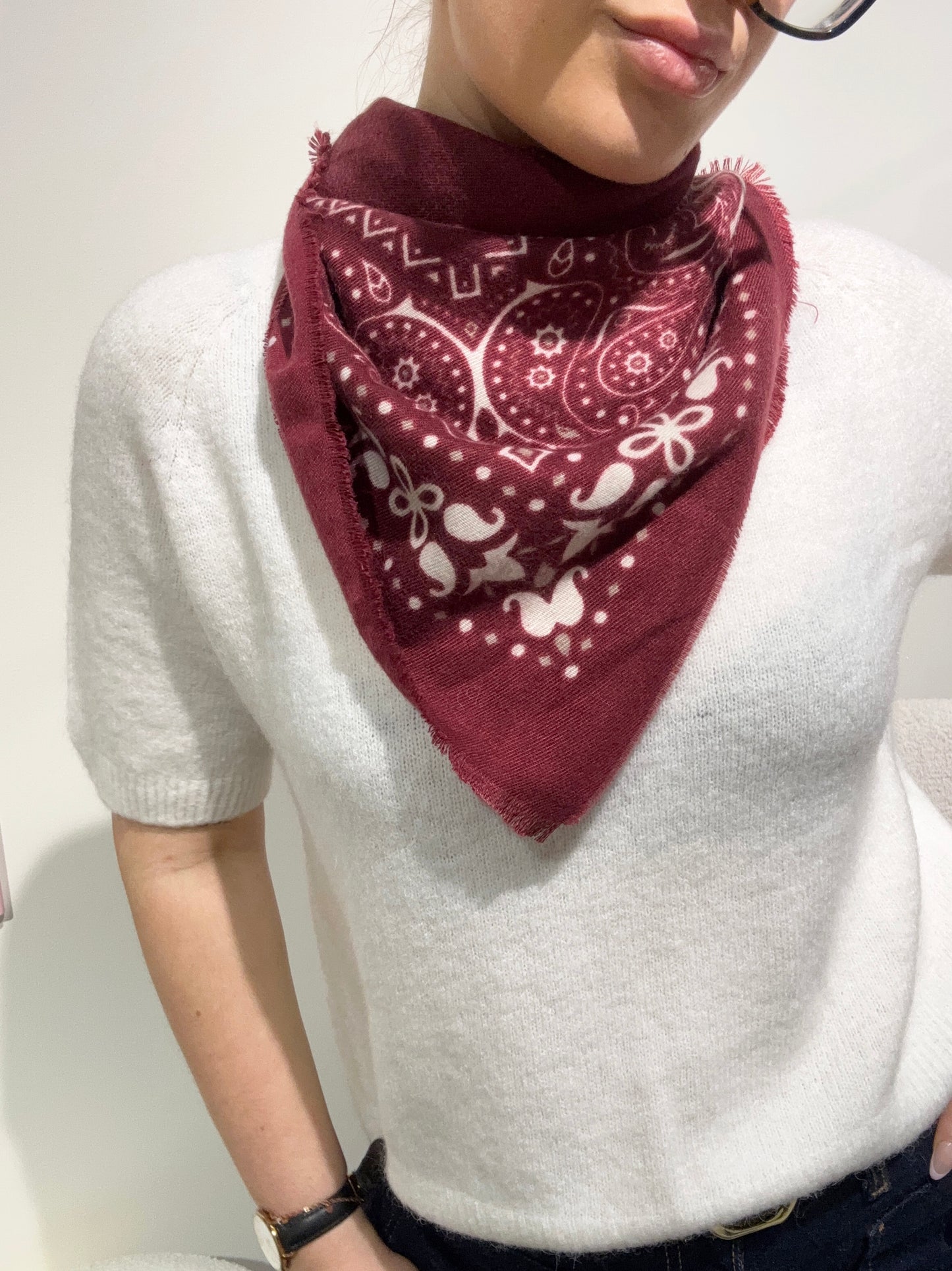 Foulard bandana bordeaux