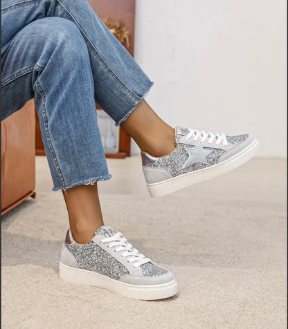 Baskets STELLA étoile argent