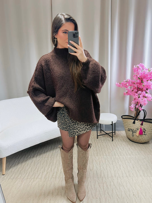 Pull FALLON chocolat