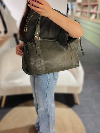 Sac BROOKLYN kaki irisé synthétique