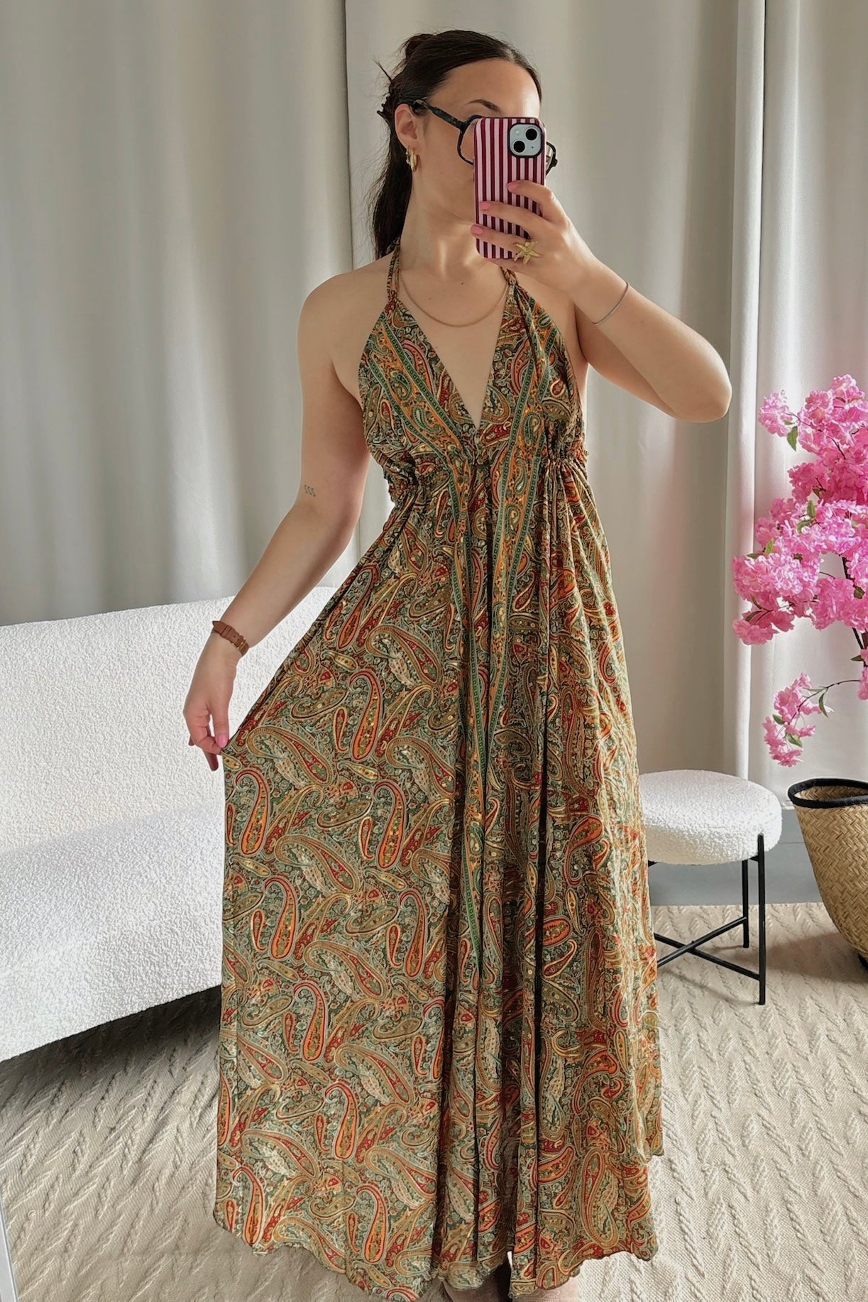 Robe BOHÈME vert kaki