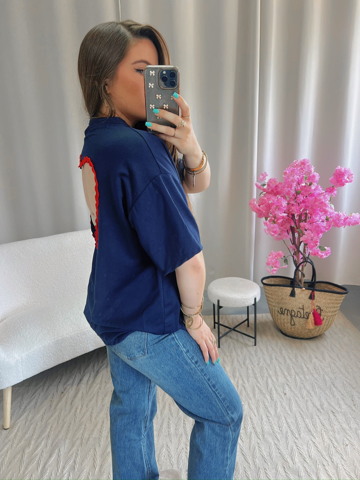 T-shirt CŒUR bleu marine