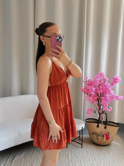 Robe SOLEIL courte terracotta