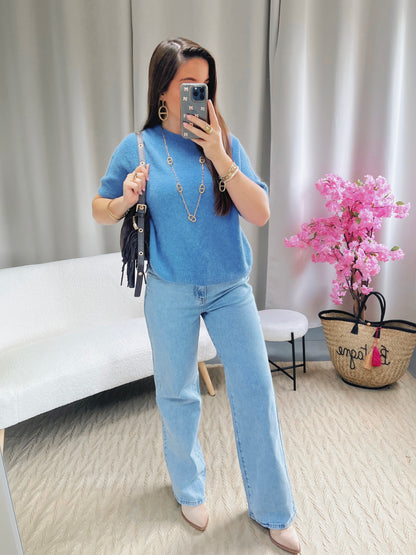 Pull MAËLYS bleu jean