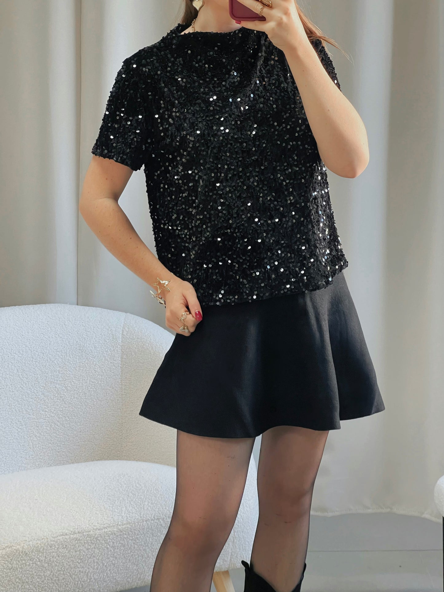 Top GLITTER noir