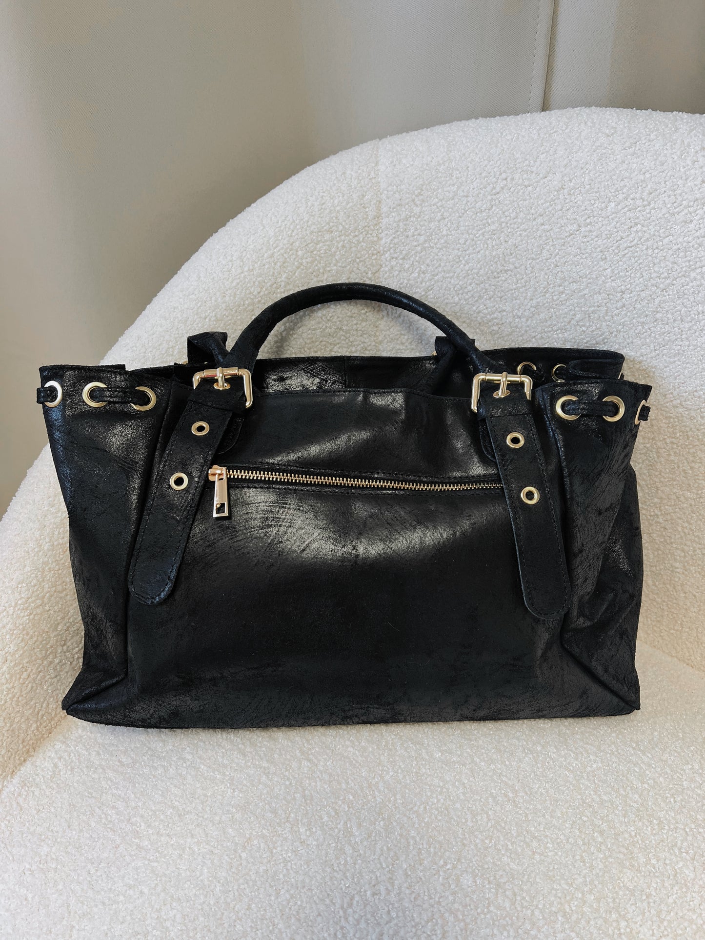 Sac GEREL noir brossé grand modèle