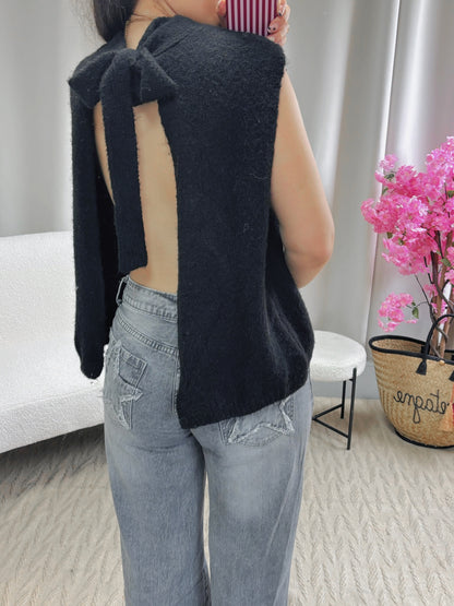 Pull dos nu SIENNA noir
