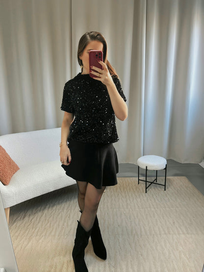 Top GLITTER noir