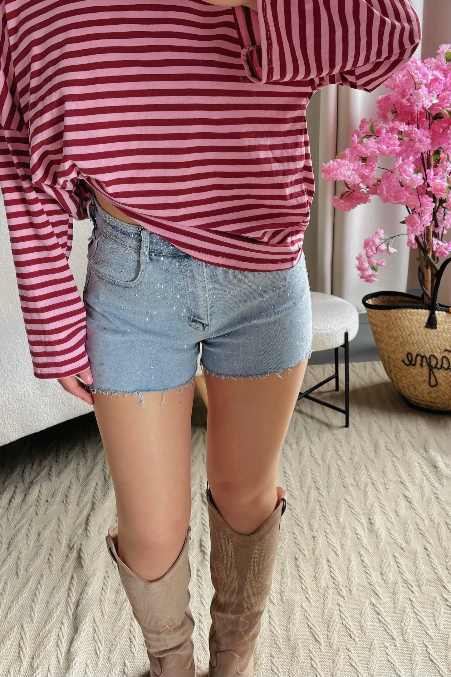 Short PINKY bleu étoiles marine