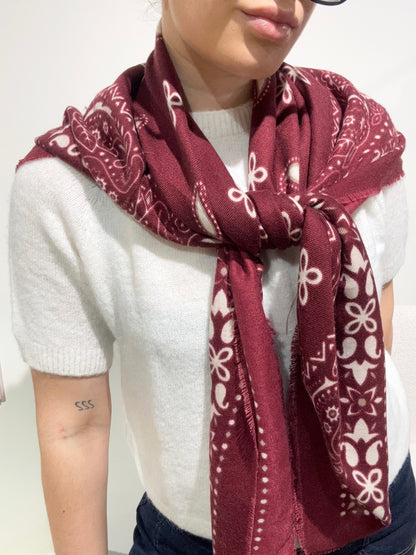 Foulard bandana bordeaux