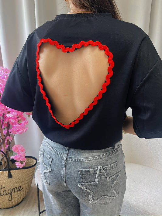 T-shirt CŒUR noir