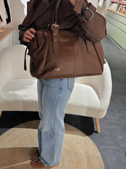 Sac STUD chocolat grainé synthétique