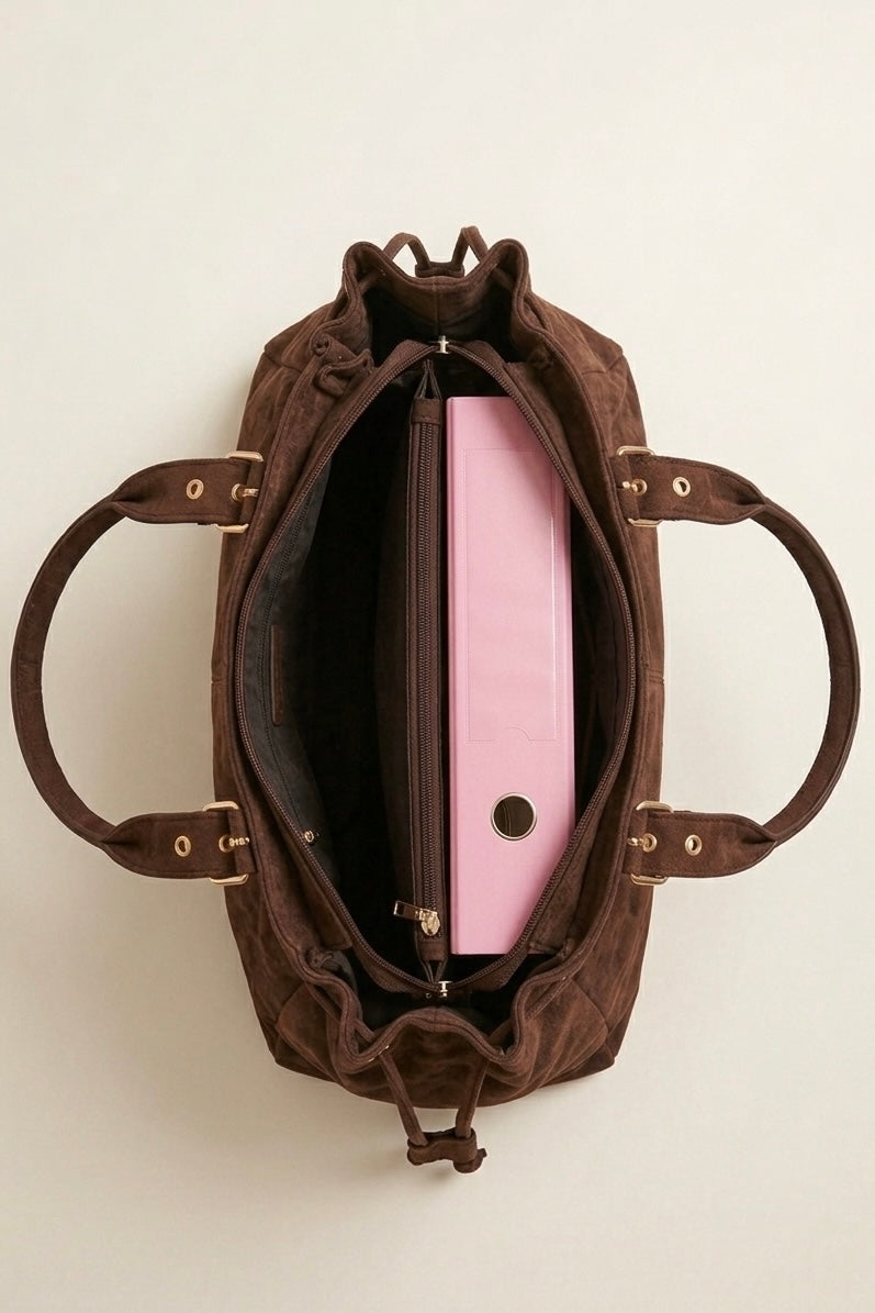 Sac BOSTON chocolat en suédine