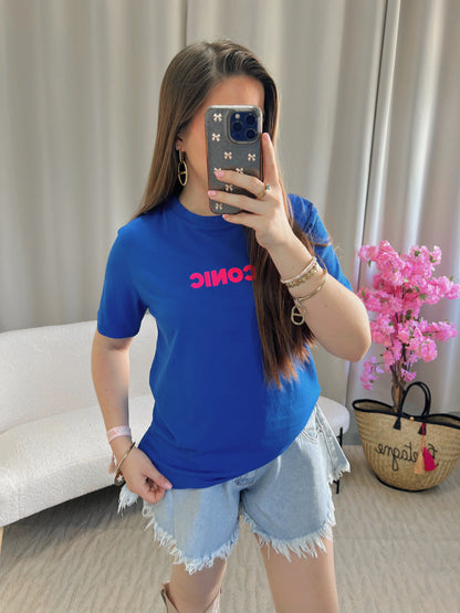 T-shirt ICONIC bleu électrique