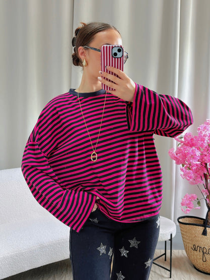 T-shirt MARINE rose et noir