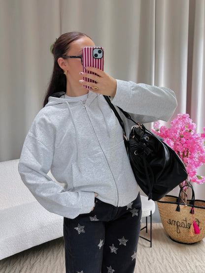 Sweat zippé ANGEL gris