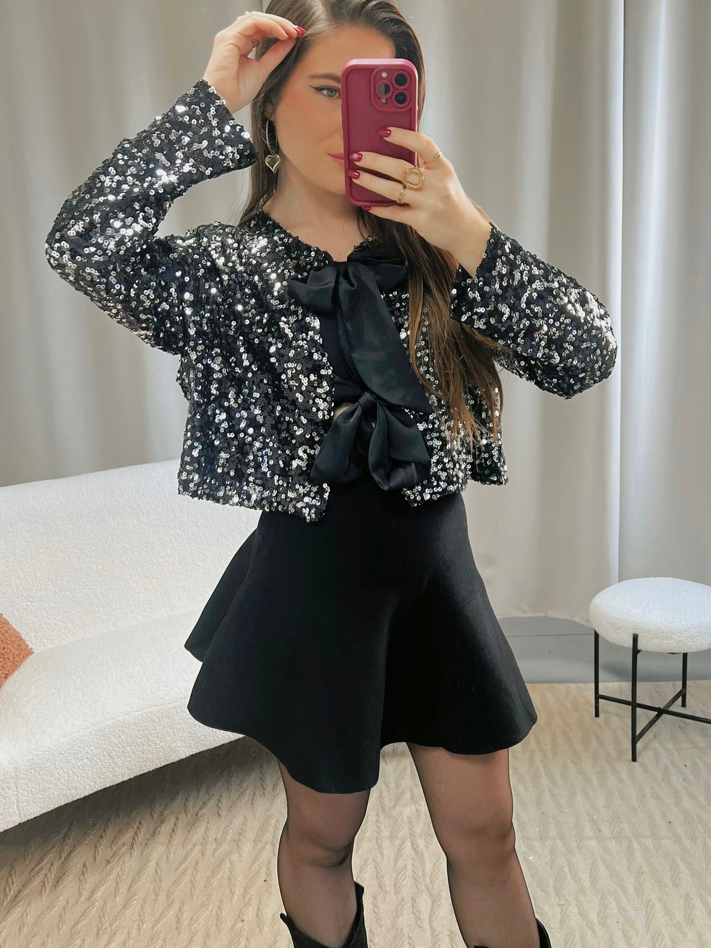 Top STARS noir argent