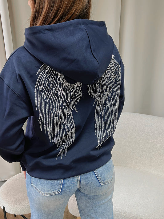 Sweat zippé ANGEL bleu marine