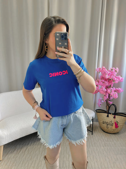 T-shirt ICONIC bleu électrique