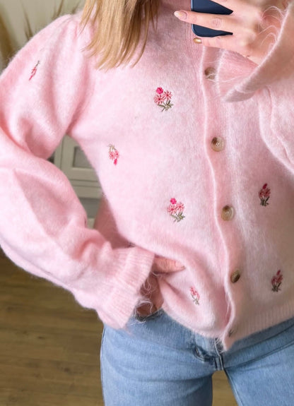 Gilet ROSALIE rose clair