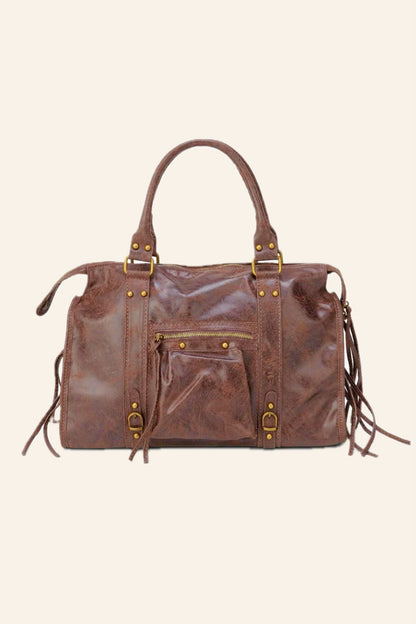 Sac PANAM cuir brossé marron GRAND modèle