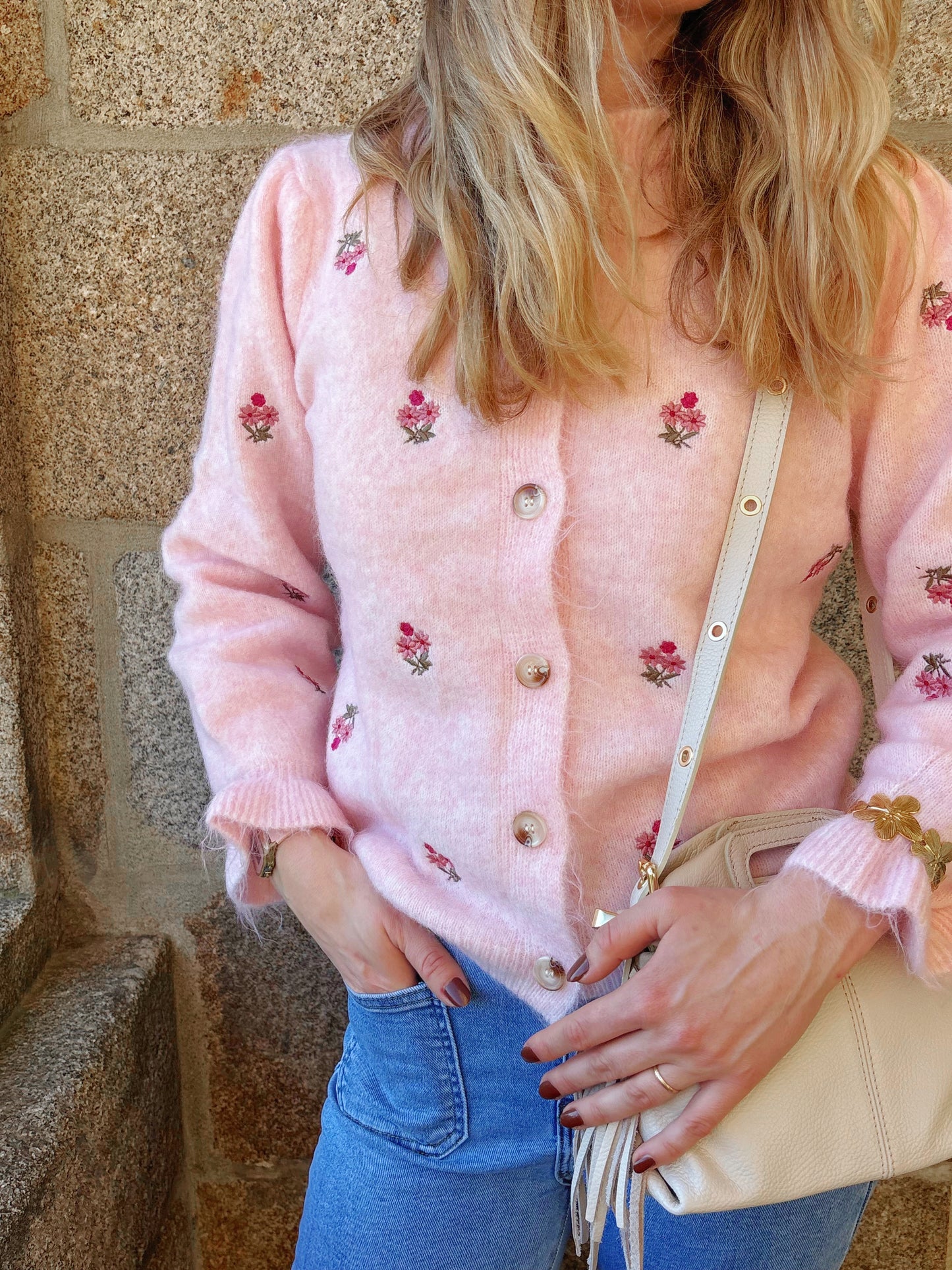 Gilet ROSALIE rose clair